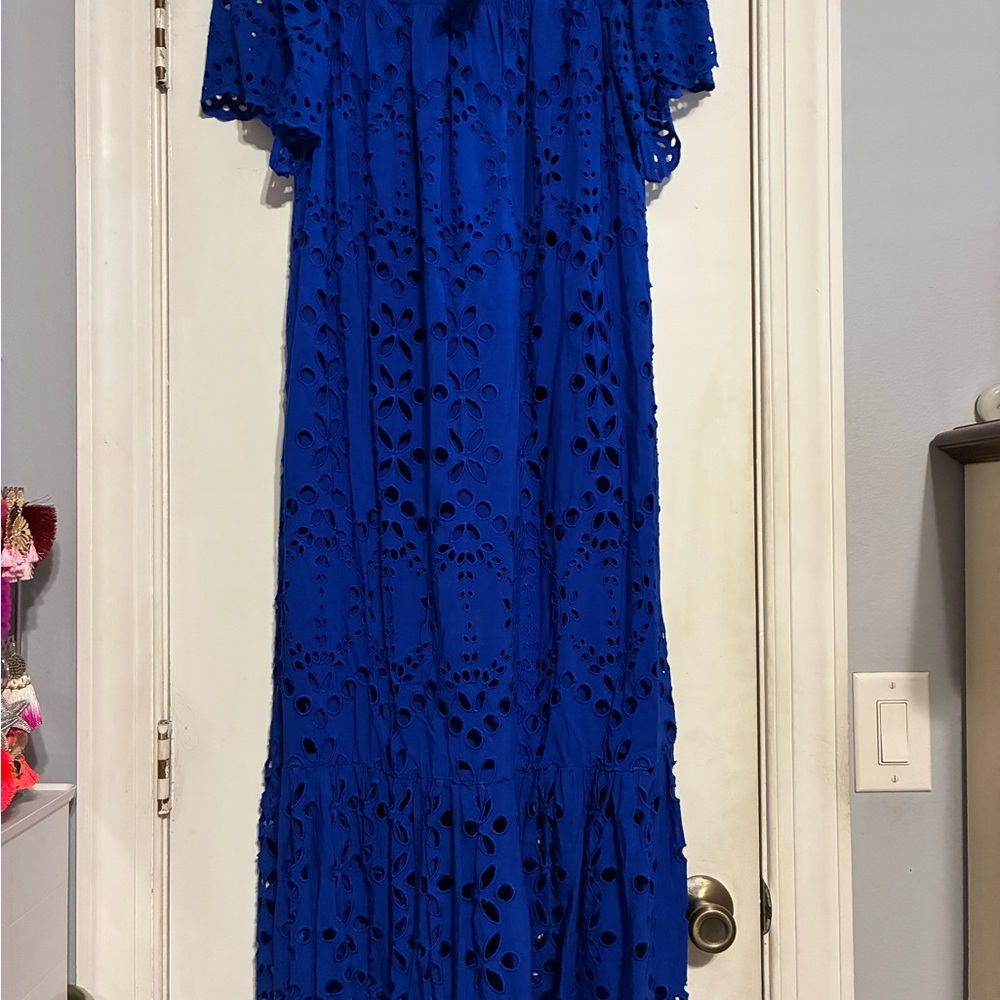Lilly Pulitzer Royal Blue Eyelet Maxi Dress
